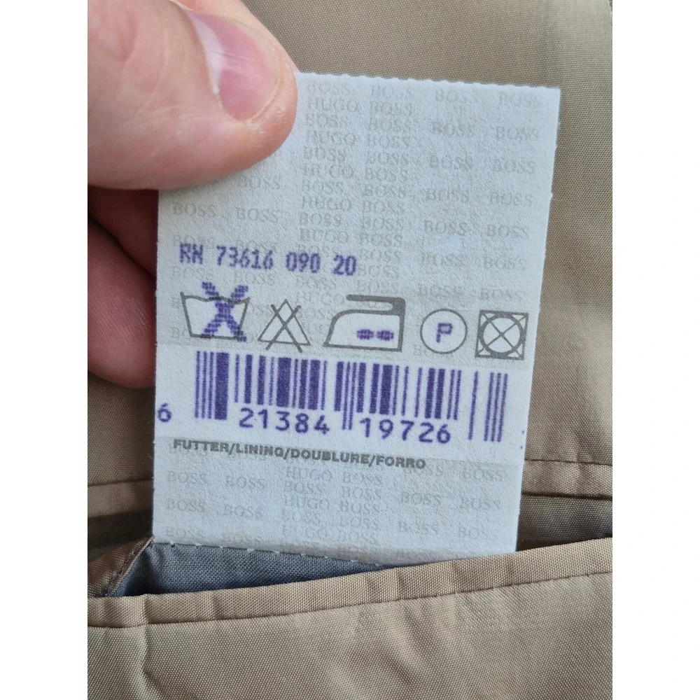 Hugo Boss Vitale Barberis Canonico Super 110s Wool Tan Brown Sport Coat 40‎ R